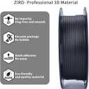 ZIRO Carbon Fiber PLA Filament 1.75mm, CF PLA 3D Printer Filament, Reinforced Material 0.8KG Spool, 15% Carbon Fiber Contained, Fits for Almost All FDM 3D Printers, 1.76lbs, Black