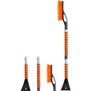 EcoNour 43" Ice Scrapers for Car Windshield | 3 Parts Detachable Telescopic Snow Brush for Car, Trucks, SUV | Long Snow Scraper with Brush | Car Winter Accessories