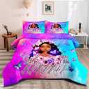 Black Girl Magic Comforter Set Queen, Black Girl Bed Comforter Sets for Girls,African American Girls Bedding Set Afro Melanin Bedroom Decor (Patter011)