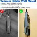 GYQ Wall Mount Vacuum Holder for Shark Handheld Vacuum Series CH900WM, CH951, CH951C CH901, CH950 (with Screws)