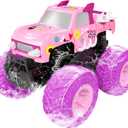 Threeking 1:16 Waterproof Pink RC Monster Truck Toys Amphibious Remote Control Car Pickup 4WD All-Terrain Toy Gift for Girls Ages 6 7 8 9 10 11 12 Durable Off-Road Fun for Indoor & Outdoor Play
