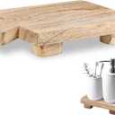 Wood Soap Stand, Kitchen SoapTray Plant Holder Wooden Soap Holder for Bottles Wood Riser Pedestal Stand Wood Tray for Kitchen Bathroom Sink Decorative (Wood Color)