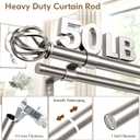 Satin Nickel Double Curtain Rods, Heavy Duty Decorative Drapery Rod 60-107 Inches, Telescoping Drapery Rod with Twisted Cage Finials