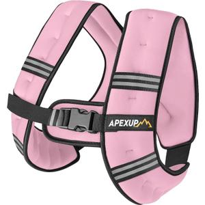 APEXUP Weighted Vest Men Women, Weight Vest for Women Workout Equipment for Strength Training Running (10lbs, Pastel Pink)