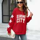 MNLYBABY Football Sweatshirt Women Game Day Sweatshirts in My Game day Era 87 Graphic Long Sleeve Tops (Red, L)