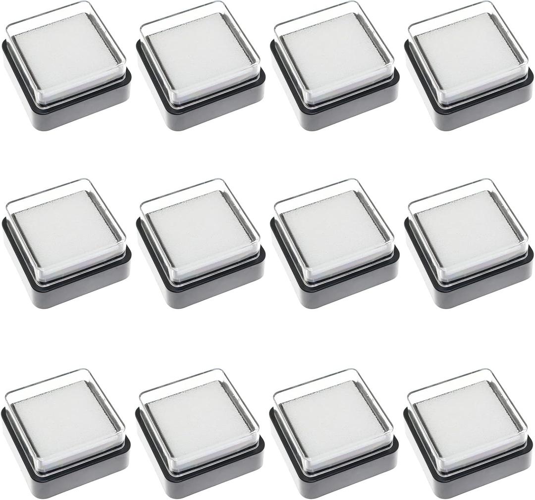 Lind Kitchen 12PCS 3x3cm Empty Blank Ink Pad, Blank Empty Ink Pad, No Ink DIY Ink Stamp Pad for Ink Refill DIY Painting Scrapbooking Craft Project