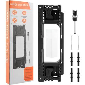 CALIDAKA Door Hinge Jig, Fits 2-1/2" to 6" Hinge Sizes and 1-3/8" to 2-1/2" Door Thickness, Black