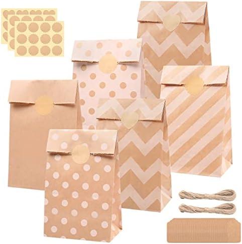 30PCS Party Favor Paper Bags, Kraft Paper Treat Bags for Bakery Candies Dessert, Brown Paper Kraft Snack Bag Cookie Party Faor Bags Bulk for Birthday Wedding Baby Shower Graduation, 5.1x3.1x9.5 Inch 30PCS Party Favor Paper Bags, Kraft Paper Treat Bags for Bakery Candies Dessert, Brown Paper Kraft Snack Bag Cookie Party Faor Bags Bulk for Birthday Wedding Baby Shower Graduation, 5.1x3.1x9.5 Inch