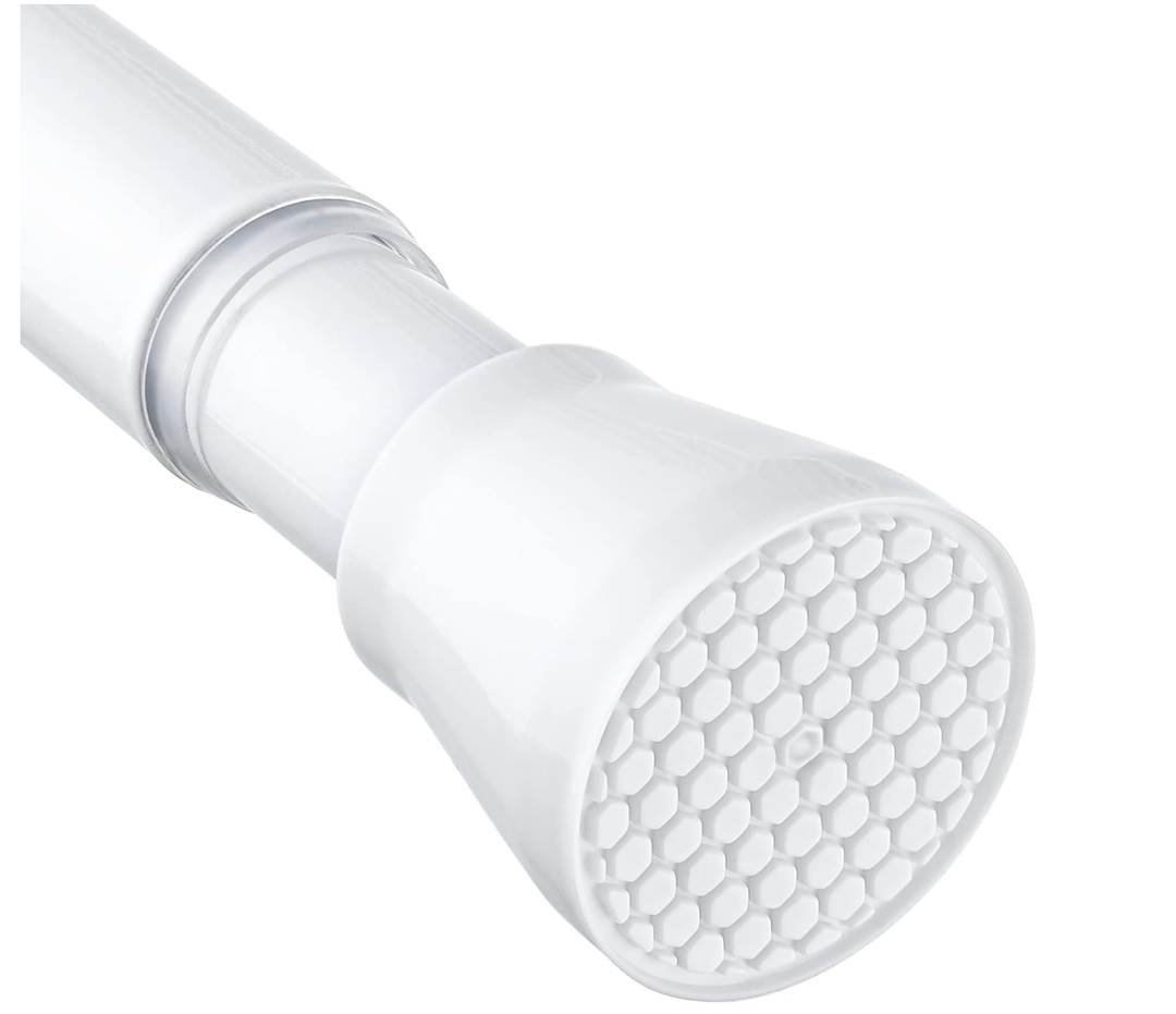 White Tension Curtain Rod for Windows 28 to 48 inch, Adjustable Expandable Pressure Spring Curtain Rod No Drilling, 7/8" Curtain Rod for Bedroom Doorway Closet Door