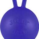 Jolly Pets Tug-n-Toss Heavy Duty Dog Toy Ball with Handle, 4 Inches/Petite, Blue (404 BL),Small Breeds