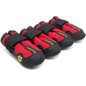 TRUE LOVE Dog Shoes Waterproof Anti-Slip Rain Boots with Reflective TLS3961 (5#, Red)