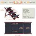 MEWANG Wooden Pet Stairs/Pet Steps - 3-in-1 Foldable Stairs & Ramp for Tall Beds and Cars - Portable Dog/Cat Ladder Up to 220 Pounds - for Small and Older Animals(Brown) (31.5" L x 17.2" W x 25.0" H)