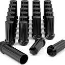 14x1.5 Wheel Lug Nuts, 24 pcs Black M14x1.5 Lug Nut Closed End Long Extended XL Spline with 1 Socket Key for Silverado 1500 Tahoe Avalanche Sierra 1500 Yukon Escalade 6 Lug Aftermarket Wheels