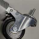 Finnhomy Stem Caster Wheels 2 Inch Heavy Duty Threaded Swivel Casters 1/4" - 20 x 1 with Brake Set of 4 for Wire Shelve Wheel Anti-wear Smooth Casters, Black