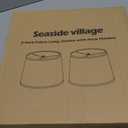 Lampshades Set of 2, Drum Lampshades 11.6" Top x 12.6" Bottom x 9.8" High, Seaside village Medium Lampshades (Spider Fitter), Beige Lampshades Natural Linen Hand Crafted, Easy Assembly Required