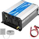 GIANDEL Power Inverter Pure Sine Wave 600Watt 12V DC to 120V AC with Remote Control Dual AC Outlets ETL Listed UL458 Standard for Small Solar System Outdoor Emergency