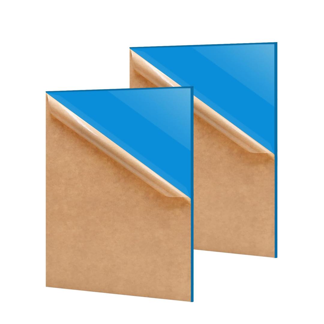 2 x 2 Pack 8'' x 12'' Opaque SkyBlue Acrylic Sheet, 3mm Thick Acrylic Plexiglass Boards for Laser Cutting and DIY Craft Projects