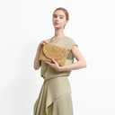 Women Straw Clutch Summer Straw Beach Bag Woven Evening Purse Envelope Handbag Khaki Wallet Purse