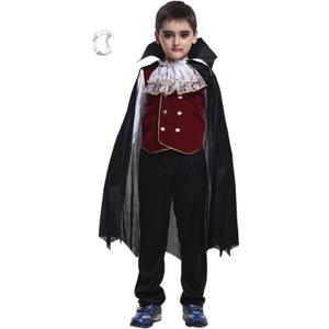 Brcus Kids Vampire Halloween Costume Boys Girls Gothic Classic Cosplay Dress Up (4-6 Years, Black)