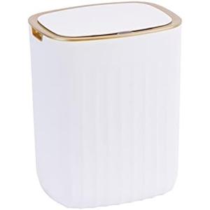 ELPHECO 3.5 Gallon Waterproof Motion Sensor Bedroom Trash Can with Lid Bathroom Decor, Bathroom Accessories Automatic Garbage Bin for Living Room Office, Golden