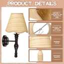 Tuanse 6 Pcs Boho Rattan Lamp Shade Scalloped Clip on Chandelier Shade 3" x 6" x 5" Rustic Barrel Lighting Cover for Kitchen Dining Living Room Table Wall Chandelier