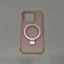 for iPhone 15 Pro Case with Magnetic Stand [Compatible with Mag-Safe] [Military Drop Tested] Translucent Matte 15 Pro Cover with Good Grip Curly Wave Edge for Women 6.1'', Pink