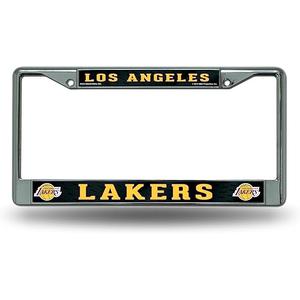 Rico Industries NBA Los Angeles Lakers 12" x 6" Silver Chrome Frame W' Decal Insert Car/Truck/SUV Auto Accessory