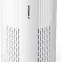 Air Purifiers for Home Large Room Cover Up to 1500 Ft² with True HEPA Filter, 20dB Sleep Mode, 360° Air Intake & Outlet, Air Cleaner for Bedroom Pets, 7 Color Light, HAP604, Bright White