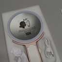 LitBear Travel Makeup Mirror with Lights, Rechargeable Double-Sided 10X/1X Magnifying Mirror, Portable Lighted Beauty Mirror, 3 Color Lighting, Dimmable Touch Screen, Tabletop Handhold Hanging (White) (Rose Gold)