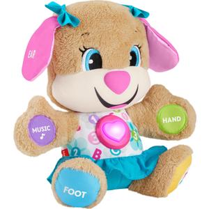Fisher-Price Baby Learning Toy Laugh & Learn Smart Stages Sis Musical Plush with Lights & Educational Songs for Infants Ages 6+ Months (1 count, Sis - Teal)