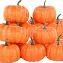 ShellKingdom Artificial Mini Pumpkin for Decoration, Fall Pumpkin for Home/Wedding Thanksgiving/Halloween/Party Decoration 12 PCS (Orange)