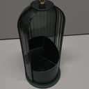 Makeup Brush Holder with Lid 360 Rotating Clear Dustproof Make Up Organizers for Vanity Bathroom Countertop, All Black