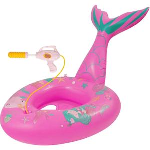 Inflatable Floating Pool Toys for Kids Pool Float Swimming Ring Beach Water Floats Shark Boat with Water Gun Inflated Ride on Float Summer Water Games Toy for Boys Girls