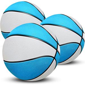 TNELTUEB Mini Basketball Replacement 8.5 Inch Pool Basketballs Ball Hoop Indoor Outdoor Toy, Fits All Standard Swimming Pool Basketball Hoop Pool Game Toy Water Games (3 Pack(8.5 Inch) Blue&White)