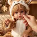 Cloveray 20-Inch Reborn Baby Doll, Big Eyes Realistic Newborn Baby Doll with Hand-Rooted Hair, Full-Body Vinyl Baby Dolls for 3+ Ages