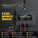 3 Bank Marine Battery Charger, 12V 30A (10A/Bank) Smart Waterproof Onboard Boat Battery Charger, Battery Maintainer & Desulfator for SLA/AGM/Lithium (LiFePO4), Calcium and Deep-Cycle Batteries