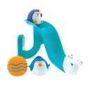 Nuby Penguin Slide Bath Toy Play Set with 4 Bath Squirters - Baby Bath Toys for Boys and Girls 12+ Months - Suction Cup Toy Attaches to Shower Wall