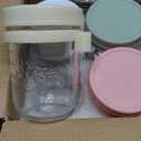 4 Pack Overnight Oats Containers with Lids and Spoons, 16 oz Glass Mason Jars with Airtight Lids, Overnight Oats Jars for Milk, Cereal, Fruit (Light Colors)