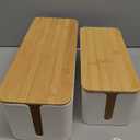 2 Pack Large Cable Management Box  Wooden Style Cord Organizer and Cover for TV Wires, Computer, Router, USB Hub and Under Desk Power Strip  Safe ABS Material and Baby-Pets Proof Lock (White)