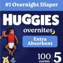 HUGGIES Overnites Nighttime Baby Diapers, Size 5 (27+ lbs), 100 Count