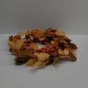 Autumn Wreath with Small Pumpkin, Berry & Leaves - 22 inch, Indoor/Outdoor Farmhouse Decoration (Fall)