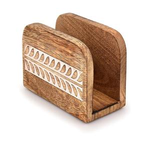Napkin Holder Mango Wood Upright Paper Napkin Storage Rustic Farmhouse Wood Napkin Holder Vintage Home decor (5.5"x 2.5"x 4")
