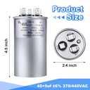 Frienda 2 Pcs 45+5 MFD 45/5 uf 6% 370V or 440V VAC Dual Run Round Capacitor, 45 5 Start Capacitor for AC Air Conditioning Unit, Condenser Straight Cool or Heat Pump