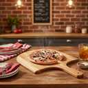 Pizza Peel 16 inch, Wooden Pizza X-Large Paddle Spatula with Cutter