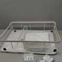 GAXmi Dish Drying Rack Over The Sink Dish Drainer with Drainboard Utensil Holder, 1-Tier White