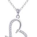 CeaKIev S925 Sterling Silver Heart Necklace for Women, Dainty Love Pendant with CZ, Jewelry Gift for Birthday, Anniversary, Valentine’s Day, Mother’s Day