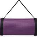 Gaiam Essentials 2/5" Thick (10mm) Yoga & Pilates, Fitness & Exercise Mat with Easy-Cinch Carrier Strap Cushion Support For Fitness and Gym Workouts (Purple)