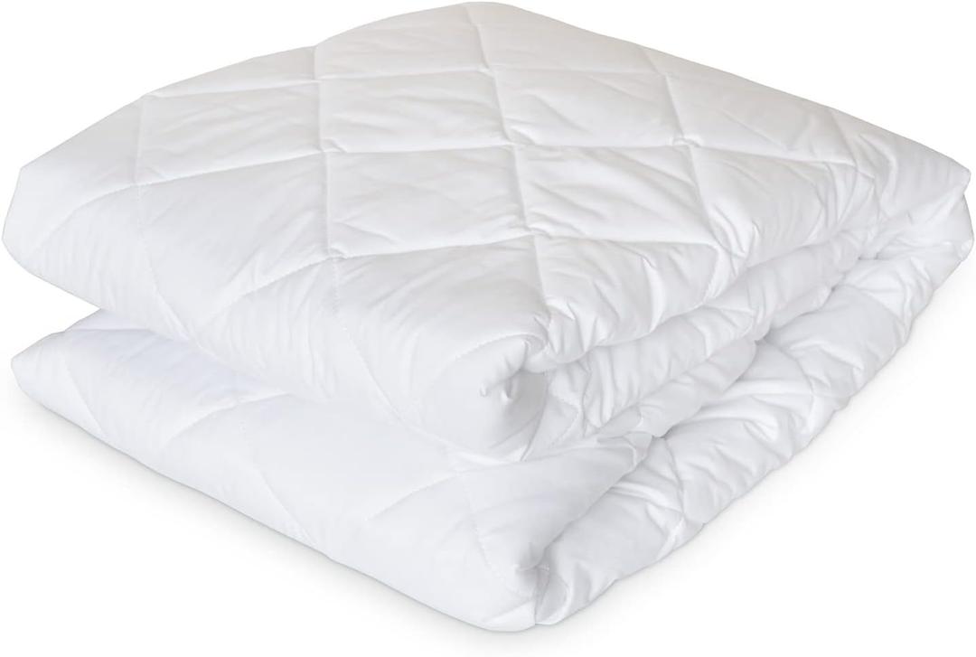 Downlite Twin XL Dorm Mattress Pad & Cover  Waterproof w/Comfortable Polyester Filling, Machine Washable & Dryable  Fits Mattresses 9 to 18 Tall