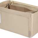 ZTUJO Purse Organizer Insert For Handbags, Silky Touching Bag Organizer Insert With Bottle Holder, Perfect for Speedy, Neverfull, Tote,ONTHEGO,Artsy,Handbag and More (Medium, Silky Beige)