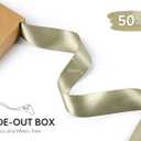 Keypan Sage Green Satin Ribbon 1-1/2 Inch x 50 Yards Double-Faced Ribbons for Gift Wrapping Crafts Flower Bouquet Wedding Paper Bows Invitations